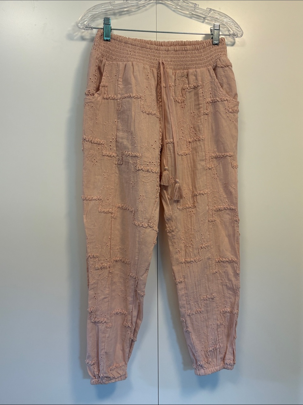 Ocean Drive Blush Pink Elastic Waist Lightweight Joggers S